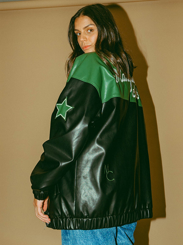 Major League Leather Jacket Green