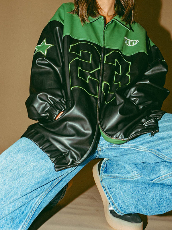 Major League Leather Jacket Green Loca House