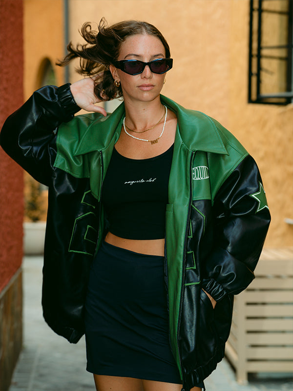 Major League Leather Jacket Green