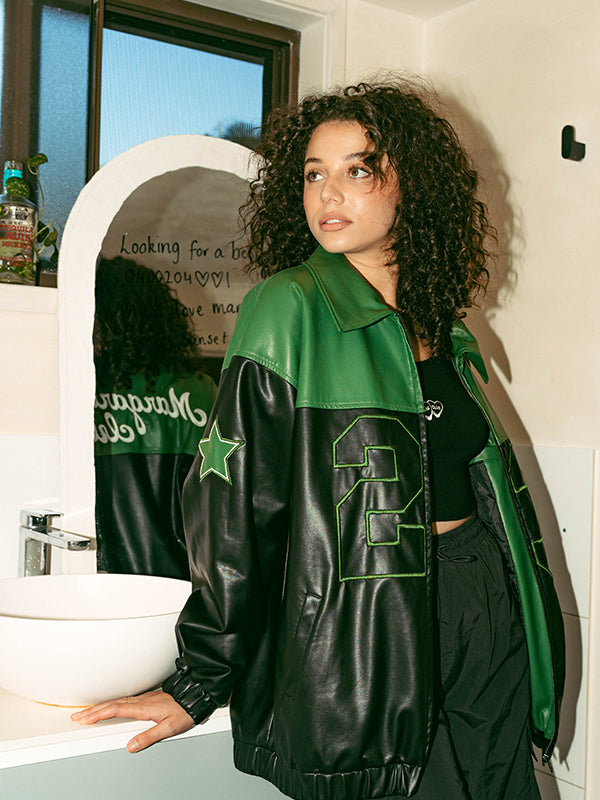 Major League Leather Jacket Green